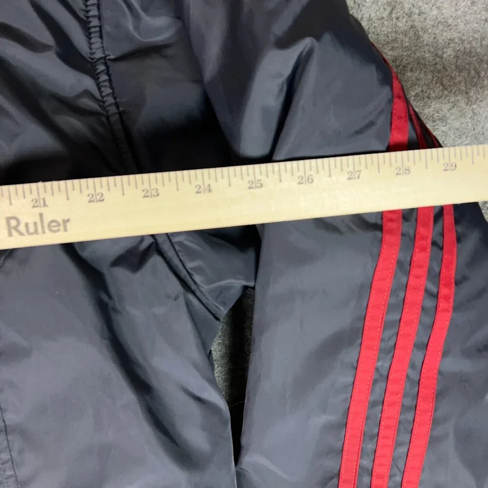 Vtg‎ Adidas Mens Jacket Medium Gray Red Puffer Warmup Sports Softshell Y2K Thick